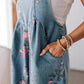😍【S-XL】🌸2025 Új Divat🌸 Vintage Virágmintás Farmer Overall