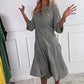 👗Női pöttyös pöttyös gomb Loose Fit ruha