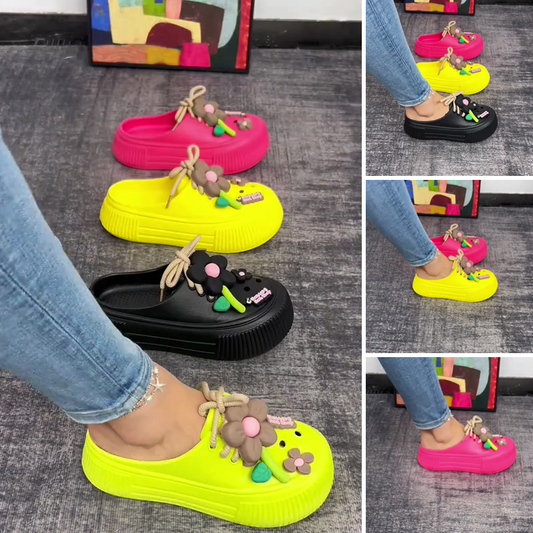 🌈Női légáteresztő papucsok virág díszítéssel🌴