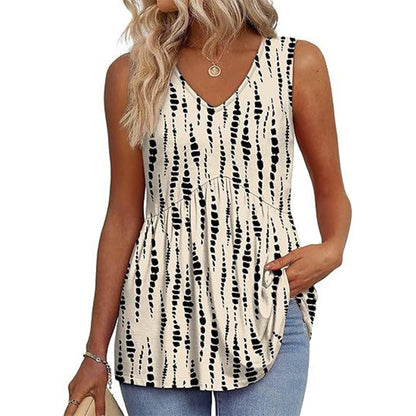 🔥【S-2XL】🌷 Elegáns női ujjatlan V-nyakú felső 👚