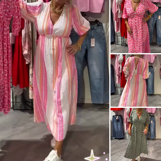 🌸 Női V-nyakú nyomtatott ruhák