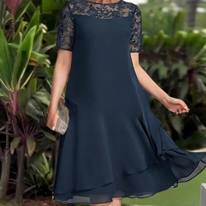 [S-3XL]👗 Női sifon csipke ujjú ruhák