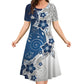 🔥 (S-4XL) 👗🌺 Női alkalmi nyomtatott rövid ujjú ruha