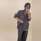 Women's Long Sleeve Blazer & Wide Leg Pant 2-Piece Set