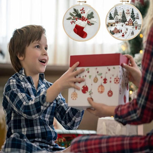Karácsonyi melegség 🎅 Karácsonyi hímzőcsomag.