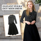 💖 (S-2XL) 🌼 Női elegáns pöttyös midi ruha