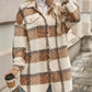 Női alkalmi klasszikus kockás középhosszú kabát