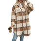 Női alkalmi klasszikus kockás középhosszú kabát