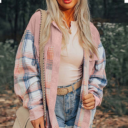 【S-2XL】Alkalmi túlméretezett színes kockás kabát