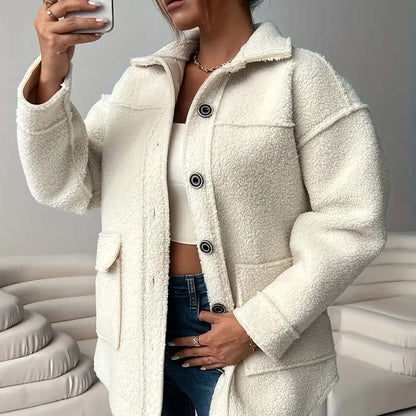 Női alkalmi egyberészes termikus hajtókás kabát