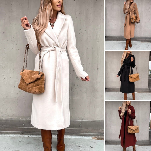🧥【S-3XL】Női nyitott elülső öves kabát