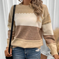 💖 (S-XL) 🌺 Női Színblokkolós Hosszú Ujjú Pulóver