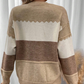💖 (S-XL) 🌺 Női Színblokkolós Hosszú Ujjú Pulóver