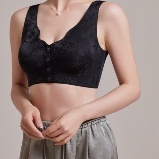 👙【M-4XL】Kényelmes elülső gombos melltartó acélgyűrű nélkül