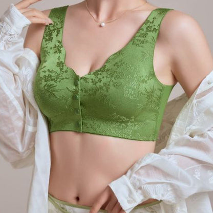 👙【M-4XL】Kényelmes elülső gombos melltartó acélgyűrű nélkül