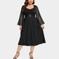 👗【S-2XL】Női magas derekú, tágas ujjú midi ruha