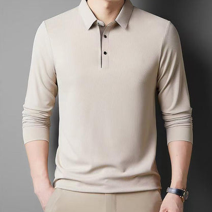 Férfi sűrűsödött meleg álló gallér hosszú ujjú szabadidős felső