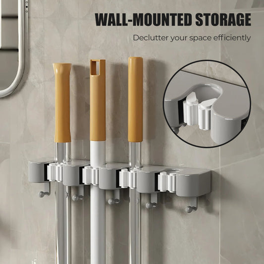 Fali mop- és seprűtartó