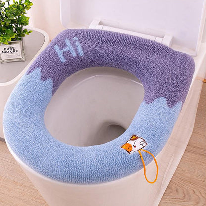 💢Mosógépben mosható, univerzális, puha és meleg kötött WC-ülőkeborító