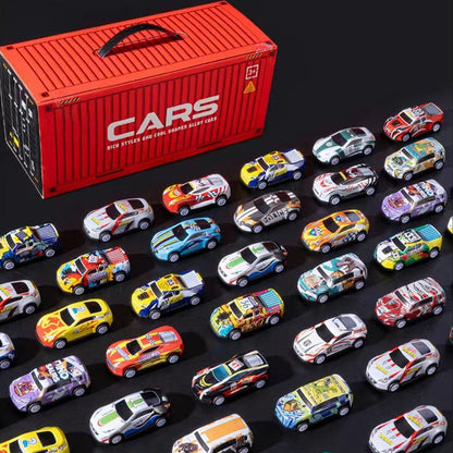 🚗🎪 48 mini kihúzható autó garázskészlettel - tökéletes gyerekeknek! 🎁👦💕
