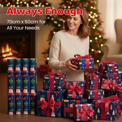 🎄 Rendelj most és spórolj 50%-ot 🎁 Karácsonyi ajándékcsomagoló papírlap 🎅💕