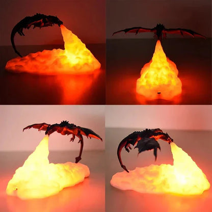🔥3D nyomtatott dinamikus egyensúlyú sárkány LED éjszakai lámpa🐲
