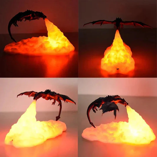 🔥3D nyomtatott dinamikus egyensúlyú sárkány LED éjszakai lámpa🐲