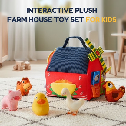 🧸Interaktív plüss farmház játék szett gyerekeknek