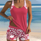 👙🏖️ Szexi Mintás Tank Top & Rövidnadrág Kétrészes Fürdőruha 🌞