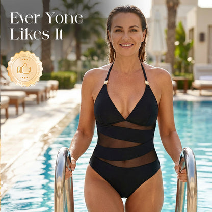 Stílusos Egybeszabott Fürdőruha Hálós Betétekkel – Nyári Kedvenc! 👙✨
