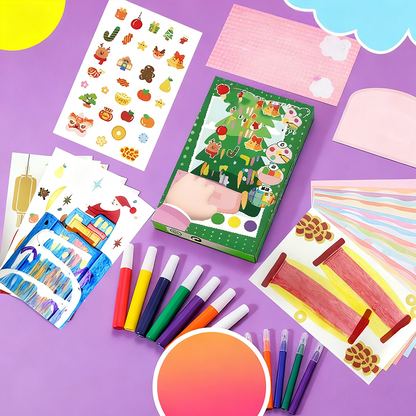 35 darabos Szivárványos Kaparós Rajzkészlet Gyermekeknek 🎨 – Színes Varázslat! ✨