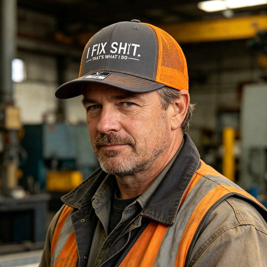 🔥🧢 Hálós hátsó kamionos sapka "I Fix Shit" hímzéssel – Lélegző kényelem szabadtéri napszúráshoz 🚛💖