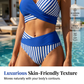 👙 S-3XL Színblokkos Bikini: Stílusos és Alakformáló Két Részes Fürdőruha 🌊 – Raktáron & Utánvétes 📦🚚