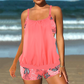 Women's Two-Piece Blouson Tankini with Shorts