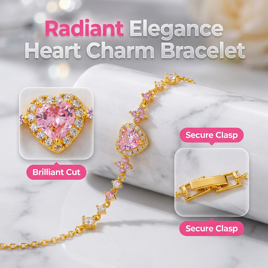 Stylish Heart-Shaped Synthetic Diamond Bracelet