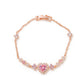 Stylish Heart-Shaped Synthetic Diamond Bracelet
