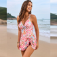 Twist-Front Skirted Integrated Swimsuit