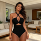 👙 Stílusos Alakformálás a Strandon: Keresztpántos, Magas DereKú Fürdőruha – Kényelem és Elegancia Egyben! ✨
