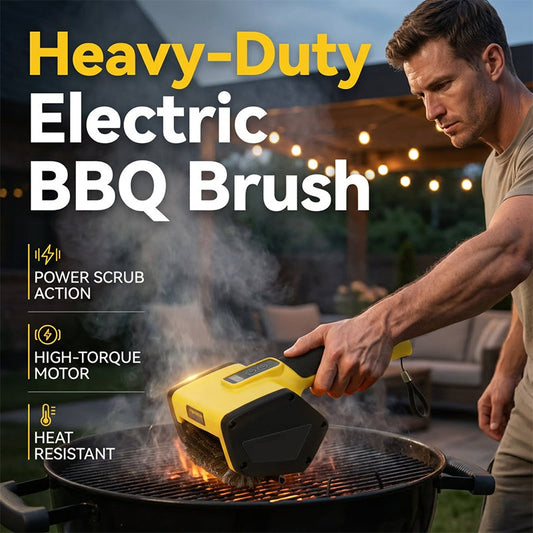 🔥 Tisztítsd a Grillet Erőfeszítés Nélkül! Elektromos Grilltisztító Söprű – A Makacs Zsír Ellensége! 🧽