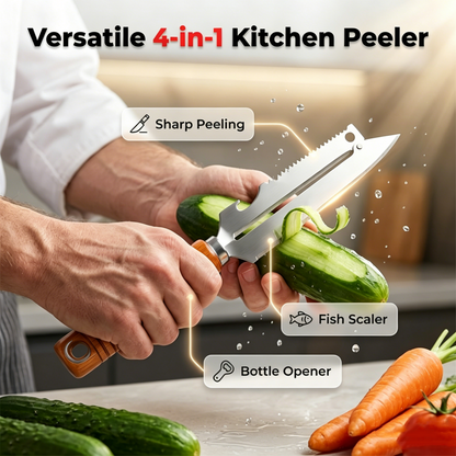 🔪 4 az 1-ben Konyhai Hámozó: Hámozz, Szeletelj és Tisztíts Egy Eszközzel! 🥕