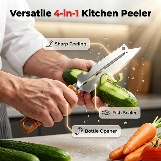 🔪 4 az 1-ben Konyhai Hámozó: Hámozz, Szeletelj és Tisztíts Egy Eszközzel! 🥕