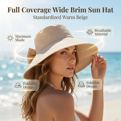 👒 Széles Karimájú, Masnis Napkalap: UV-Védelem és Stílus – Raktáron! ☀️