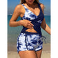 🌴 Trópusi Mintás Magas Dereku Tankini Szett: Karcsúsító Hatás – Raktáron! 👙