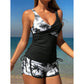 🌴 Trópusi Mintás Magas Dereku Tankini Szett: Karcsúsító Hatás – Raktáron! 👙