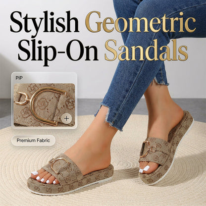 👡 Elegáns Szőtt Slip-on Szandál: Arany Díszítéssel – Raktáron! ✨
