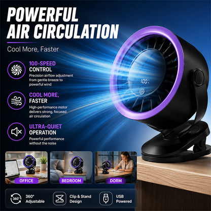 💨 Hordozható USB Ventilátor Digitális Kijelzővel: Okos Hűs – Raktáron! 🧊