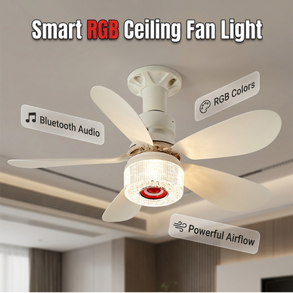 🎶 Háromfunkciós mennyezeti ventilátor hangszóróval és világítással: zene és hűsítő szellő – raktárról azonnal! 💡
