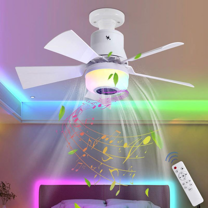 🎮 RGB Okos Mennyezeti Ventilátor Hangszóróval: Gamer és Okos Otthon – Raktáron! 💡