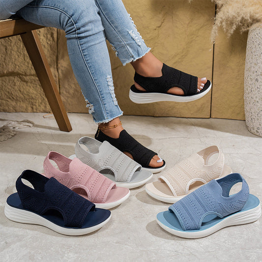 👠 Női Lélegző Kötött Platform Szandál: Páratlan Kényelem és Divatos Dizájn – Raktáron! ☁️