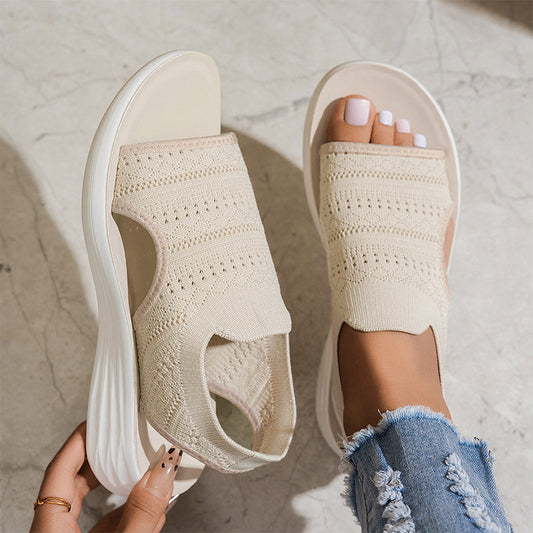 👠☁️ Lélegző Kötött Platform Szandál: Páratlan Kényelem és Divatos Dizájn! 🛍️